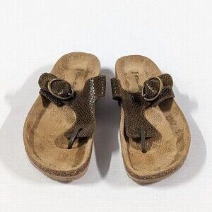 Miss Selfridge Juniors Size 3/36 T Strap Leather Sandals made in Italy